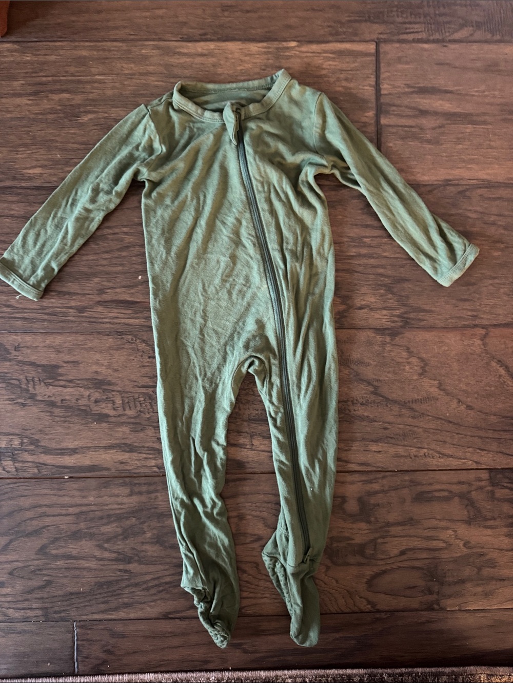 Kyte BABY Olive Green Footed One-Piece Pajamas